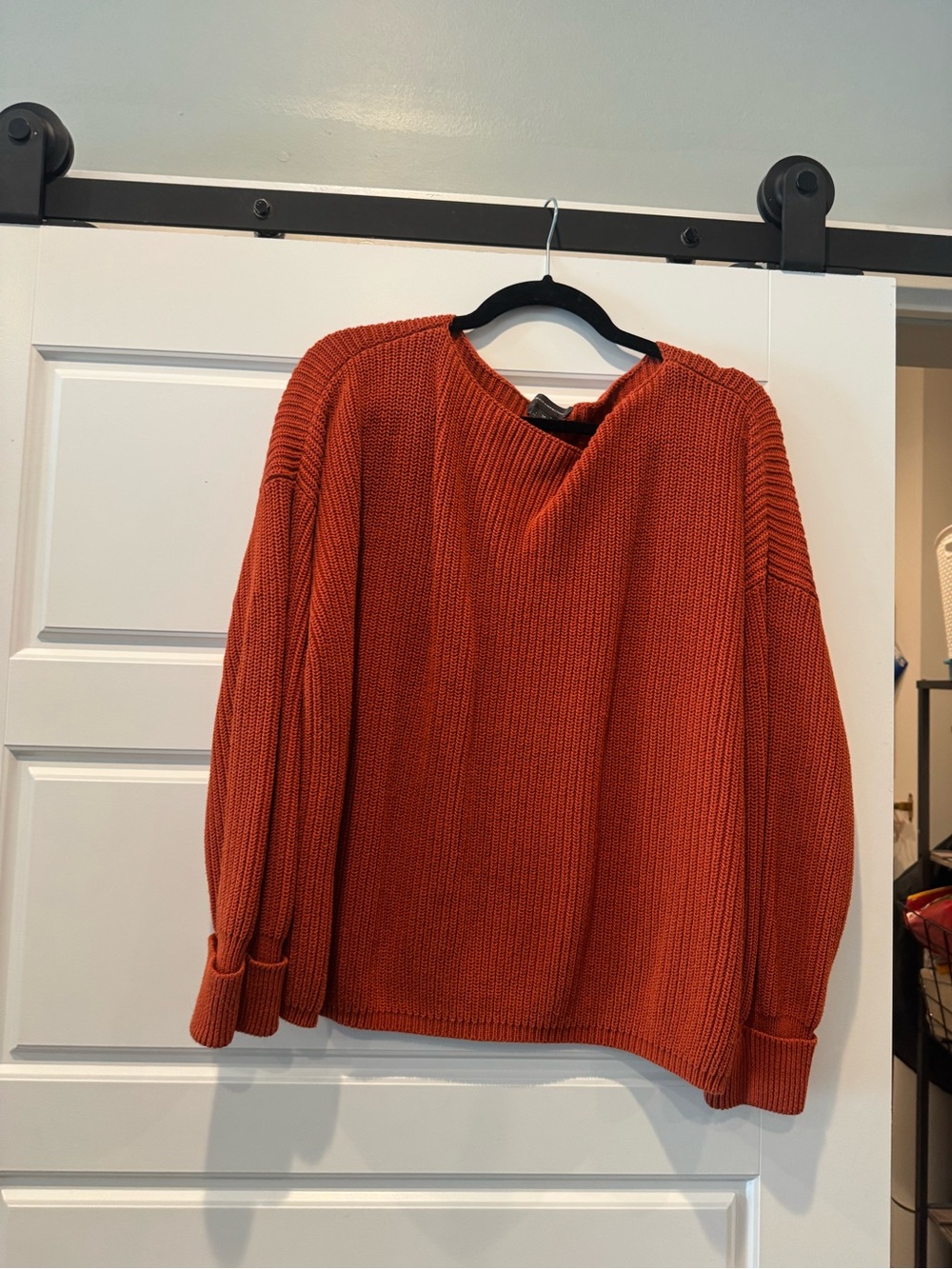 Everyday Off-Shoulder Ribbed Sweater - Rust - Picture 2 of 2
